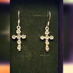 Vtg. Cross Dangle Earrings